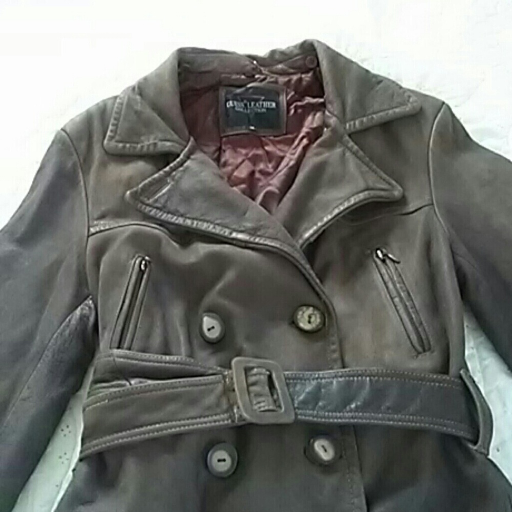 Vintage Guess Leather Trench Coat